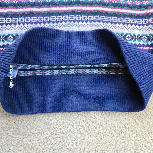 Brooks Brothers Fair Isle Sweater Lambswool Blend XS Blue Purple - Picture 8 of 16